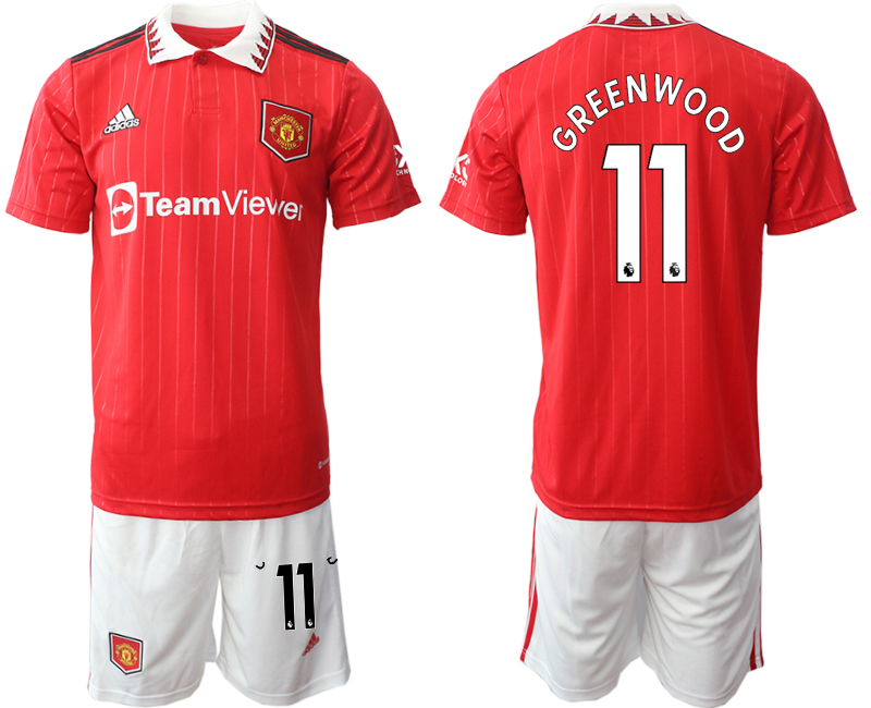 Men 2022-2023 Club Manchester United home Red #11 Adidas Soccer Jersey->manchester united jersey->Soccer Club Jersey